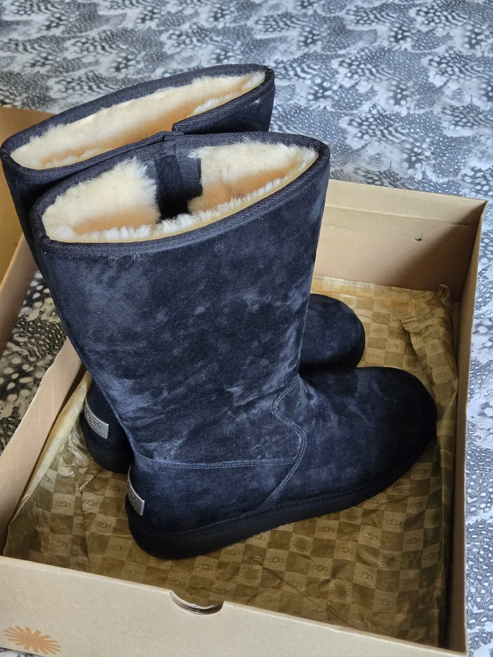 NWOT UGG Women's Sumner Black Suede Side Zip Tall Boots Size 11